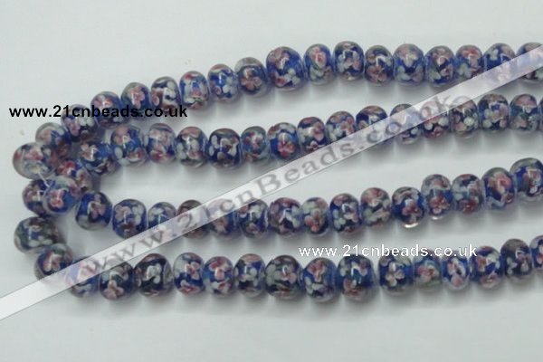 CLG768 14.5 inches 8*12mm rondelle lampwork glass beads wholesale