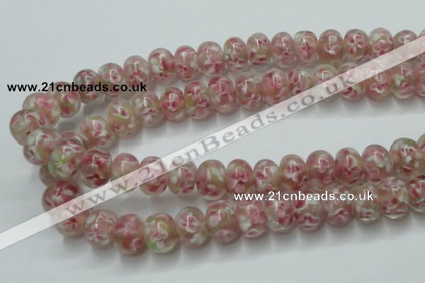 CLG771 14.5 inches 8*12mm rondelle lampwork glass beads wholesale