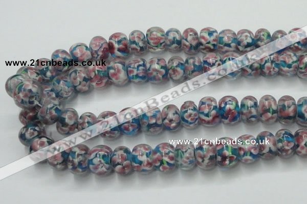 CLG772 14.5 inches 8*12mm rondelle lampwork glass beads wholesale