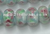 CLG773 14.5 inches 8*12mm rondelle lampwork glass beads wholesale