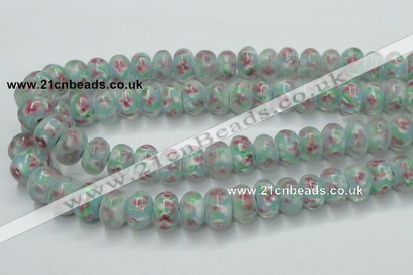 CLG773 14.5 inches 8*12mm rondelle lampwork glass beads wholesale