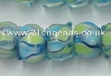 CLG779 14 inches 8*12mm rondelle lampwork glass beads wholesale