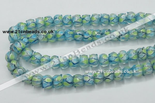 CLG779 14 inches 8*12mm rondelle lampwork glass beads wholesale