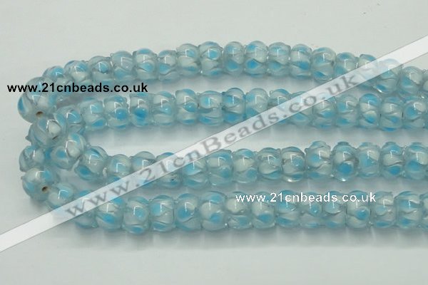 CLG780 14 inches 8*12mm rondelle lampwork glass beads wholesale