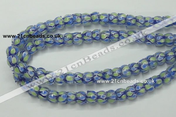 CLG781 14 inches 8*12mm rondelle lampwork glass beads wholesale