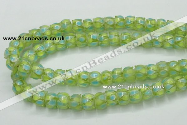 CLG783 14 inches 8*12mm rondelle lampwork glass beads wholesale