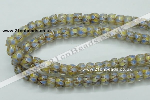 CLG784 14 inches 8*12mm rondelle lampwork glass beads wholesale