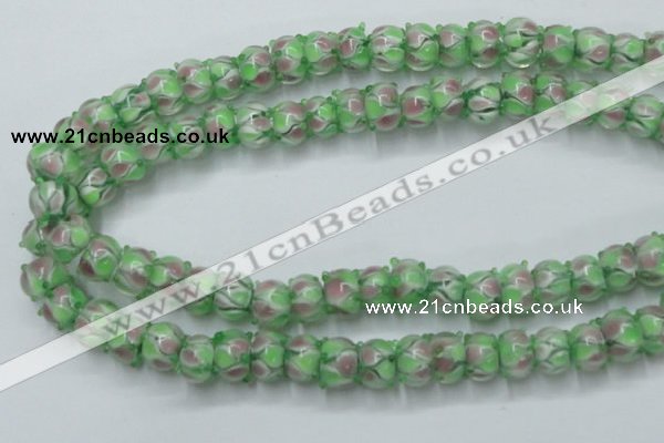 CLG785 14.5 inches 8*12mm rondelle lampwork glass beads wholesale