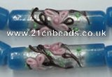 CLG786 15.5 inches 10*40mm cylinder lampwork glass beads wholesale