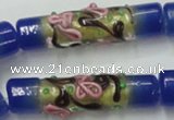 CLG787 15.5 inches 10*40mm cylinder lampwork glass beads wholesale