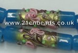 CLG788 15.5 inches 10*40mm cylinder lampwork glass beads wholesale