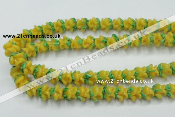 CLG793 15.5 inches 11*13mm rose lampwork glass beads wholesale