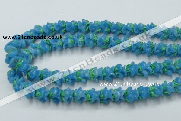 CLG794 15.5 inches 11*13mm rose lampwork glass beads wholesale