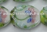 CLG803 15.5 inches 22*28mm oval lampwork glass beads wholesale