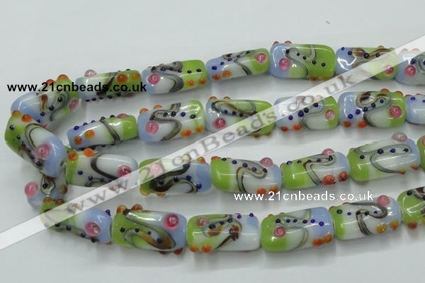 CLG804 15 inches 14*24mm rectangle lampwork glass beads wholesale