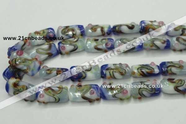 CLG806 15 inches 14*24mm rectangle lampwork glass beads wholesale