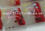 CLG810 15.5 inches 20*20mm square lampwork glass beads wholesale