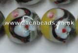 CLG816 15.5 inches 20mm flat round lampwork glass beads wholesale