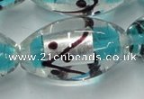 CLG857 15.5 inches 16*28mm rice lampwork glass beads wholesale