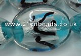 CLG859 15.5 inches 24*30mm oval lampwork glass beads wholesale