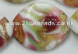 CLG862 15.5 inches 24*30mm marquise lampwork glass beads wholesale