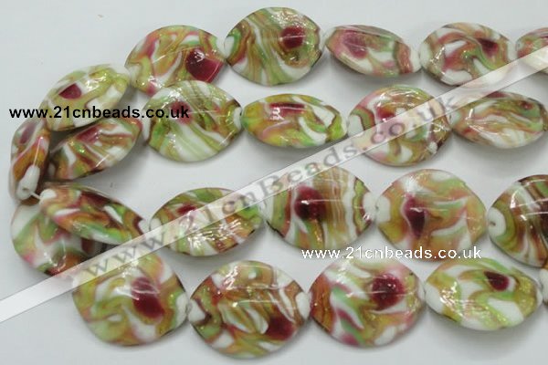 CLG862 15.5 inches 24*30mm marquise lampwork glass beads wholesale