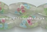 CLG865 14 inches 10*20mm rice lampwork glass beads wholesale