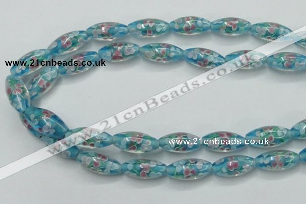 CLG866 15.5 inches 10*20mm rice lampwork glass beads wholesale