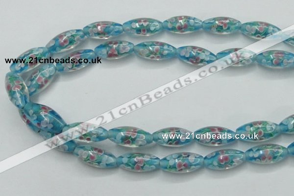 CLG866 15.5 inches 10*20mm rice lampwork glass beads wholesale