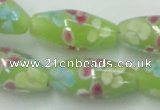 CLG867 15.5 inches 10*20mm rice lampwork glass beads wholesale