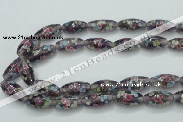 CLG871 15.5 inches 10*20mm rice lampwork glass beads wholesale