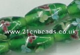 CLG873 15.5 inches 10*20mm rice lampwork glass beads wholesale