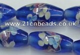 CLG874 15.5 inches 10*20mm rice lampwork glass beads wholesale