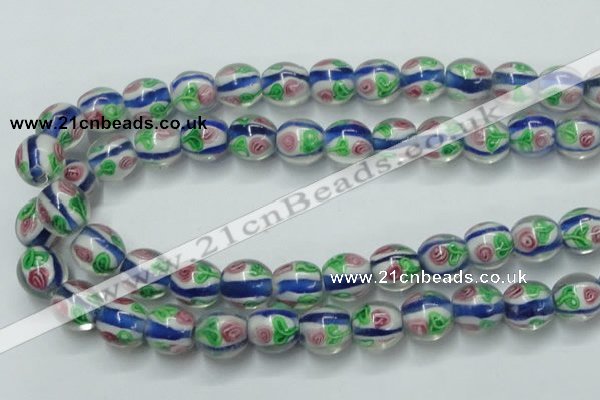 CLG875 15.5 inches 12mm round lampwork glass beads wholesale