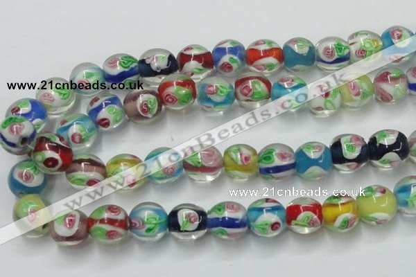 CLG876 15.5 inches 12mm round lampwork glass beads wholesale