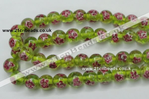 CLG877 14 inches 14mm round lampwork glass beads wholesale