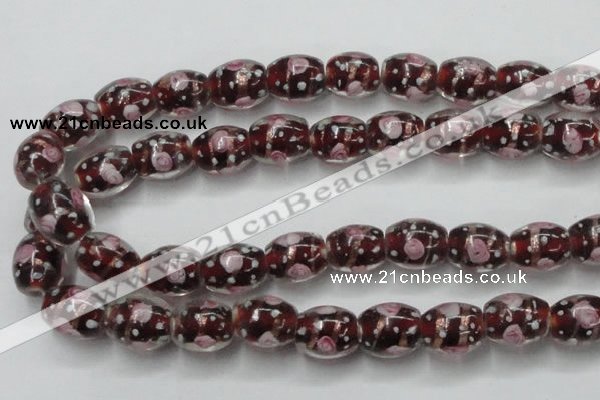 CLG878 15 inches 11*13mm oval lampwork glass beads wholesale