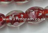 CLG879 15 inches 12*15mm oval lampwork glass beads wholesale