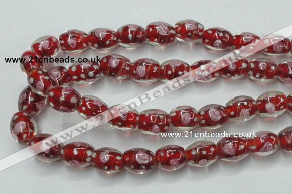 CLG879 15 inches 12*15mm oval lampwork glass beads wholesale