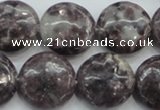 CLI01 15.5 inches 20mm flat round natural lilac jasper beads wholesale