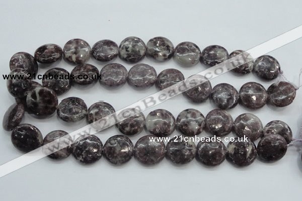 CLI01 15.5 inches 20mm flat round natural lilac jasper beads wholesale