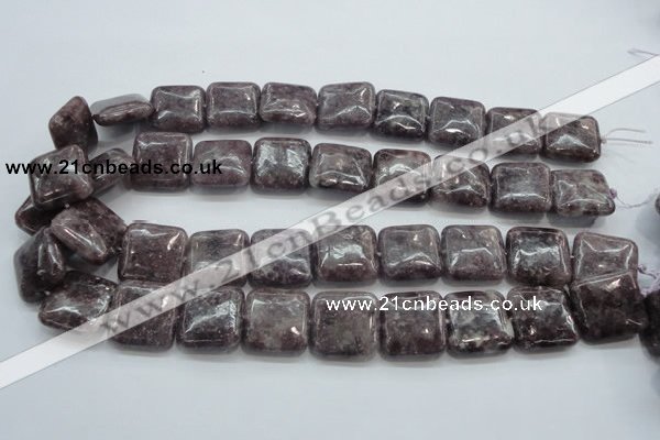 CLI08 15.5 inches 20*20mm square natural lilac jasper beads wholesale