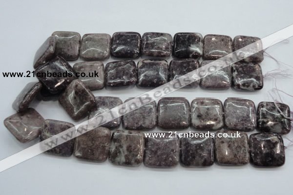 CLI09 15.5 inches 25*25mm square natural lilac jasper beads wholesale