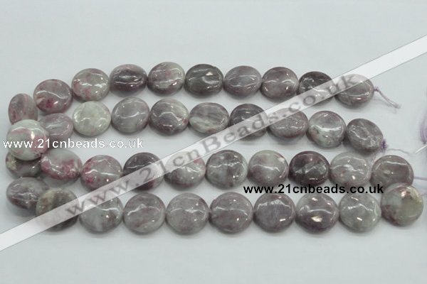 CLI56 15.5 inches 20mm flat round natural lilac jasper beads wholesale