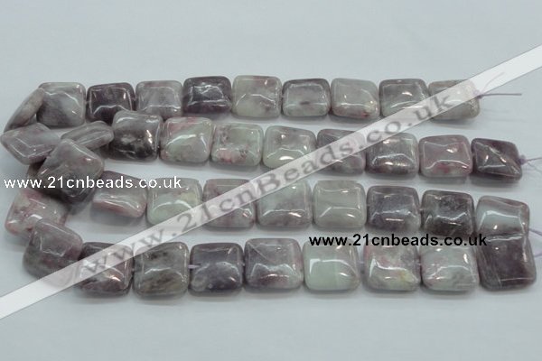 CLI62 15.5 inches 20*20mm square natural lilac jasper beads wholesale