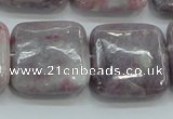 CLI63 15.5 inches 25*25mm square natural lilac jasper beads wholesale