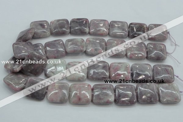 CLI63 15.5 inches 25*25mm square natural lilac jasper beads wholesale