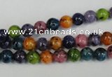 CLJ215 15.5 inches 6mm round mixed color dyed sesame jasper beads