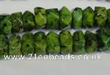 CLJ245 15.5 inches 6*11mm faceted nuggets dyed sesame jasper beads