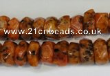 CLJ246 15.5 inches 6*11mm faceted nuggets dyed sesame jasper beads